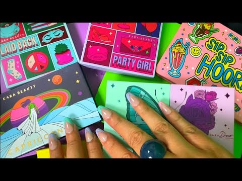 ASMR| Eyeshadow Palette Tingles 🌟 Tracing, Reading Shade Names, Tapping, Swatching (Show & Tell) #3