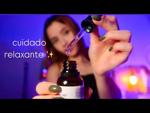 ASMR-  TE PREPARANDO PARA DORMIR | LIMPEZA DE PELE, HIDRATAÇAO E RELAXAMENTO TOTAL