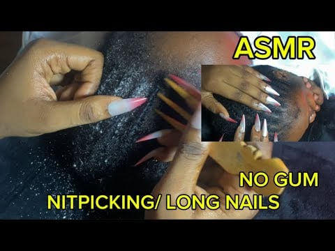 ASMR💫NITPICKING CLOSE UP WITH LONG NAILS SCRATCH 