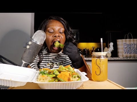 SPICY Chili Tilapia THAI Fried Rice ASMR Eating Sounds