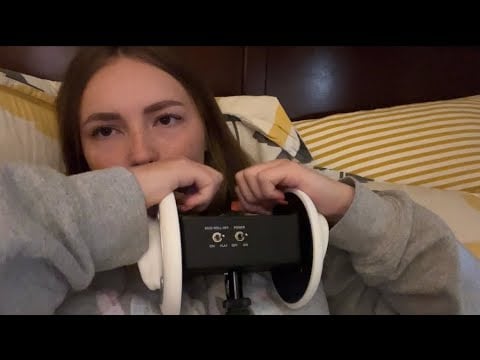 Sleepy 3DIO ASMR ~ in ear whispers, mouthsounds, tapping the mic, SK