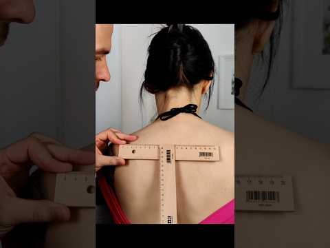 Checking her back posture