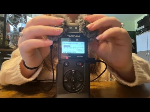 ASMR || Ear To Ear Mic Brushing (With Occasional Tascam Tapping & Scratching)