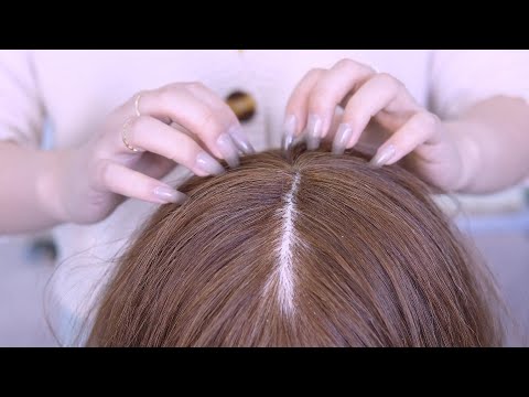 Hair ASMR with Long Nails｜Gentle and Slow