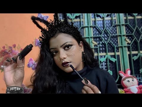 ASMR Doing My Black Makeup 🖤😱