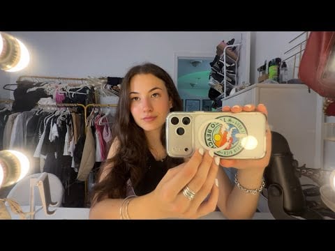ASMR back camera tapping/scratching, mouth sounds, room tour! 