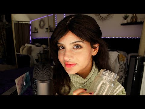 ASMR Glass Tapping with Mouth Sounds