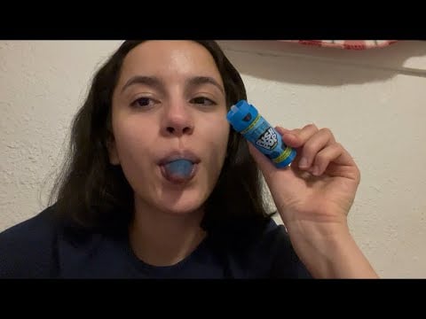 ASMR TRYING A BLUE PUSH POP LOLLIPOP!💙🩵 EXTRA TINGLY 😴✨🐑🥱💤