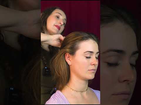 asmr hair brushing on a real person