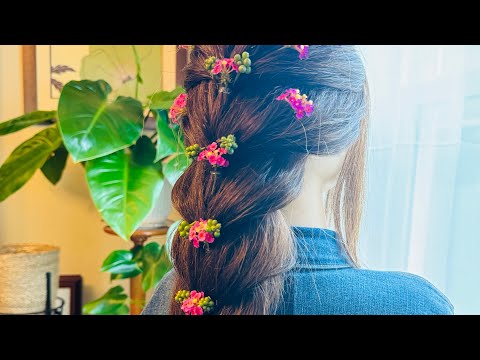 ASMR | HAIRSTYLING PERFECTIONIST - W/ FRESH FLOWERS ACCESSORIES ~ HAIR FIXING ~ FINISHING TOUCHES