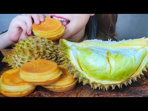 ASMR EATING DURIAN COCONUT PANCAKE X DURIAN , EATING SOUNDS | LINH-ASMR