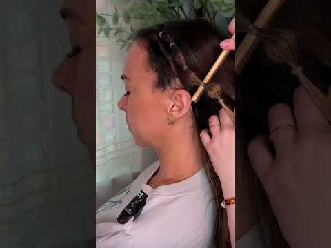 ASMR Lolla Bubble Braid Hair Styling 💜 #asmr #asmrsounds #asmrrealperson #asmrhaircare #asmrhair