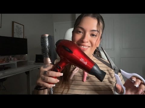 ASMR| Hair Salon: You get a haircut 💇🏻‍♀️ & blow out- Magazine page flipping 