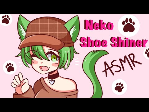 Neko Girl Shoe Shining! ♥ | ASMR Roleplay (F4M, Cleaning & Onomatopoeia)