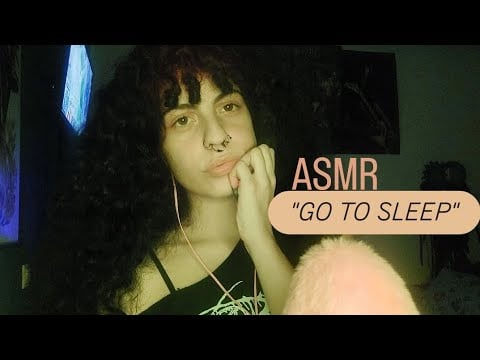 ASMR repeating "Go to Sleep" with slow fluffy mic cover scratching | soft whispers(slow & relaxing)