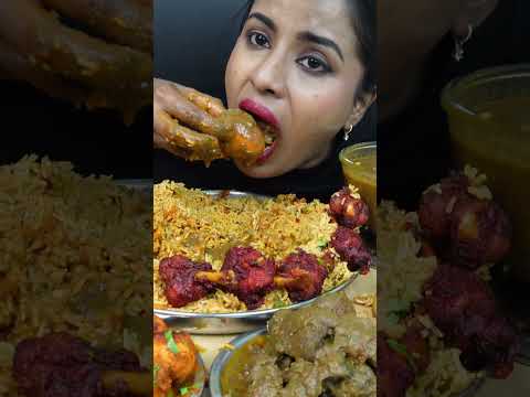 ASMR Eating Spicy Chicken Curry,Liver Fry,Chicken Lollipop,Fried Rice Big Bites ASMR Eating Mukbang