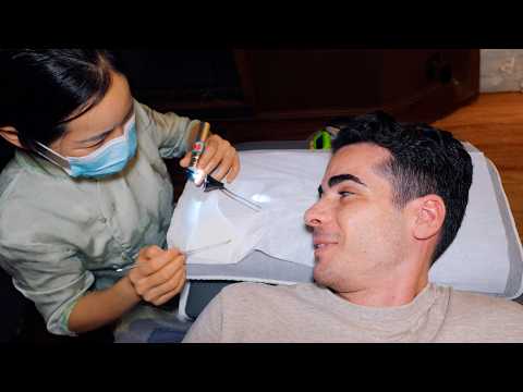 ASMR: Professional Chinese Ear Cleaning with Moxibustion and Head Massage