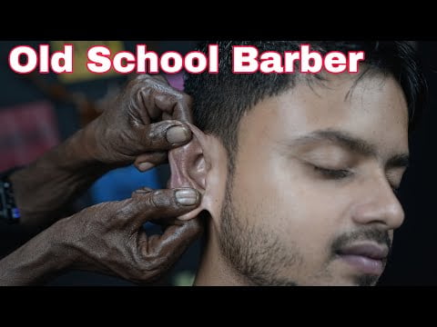 Old School Barber Doing Old School ASMR Head Massage With Neck Cracking | Ear Massage ASMR