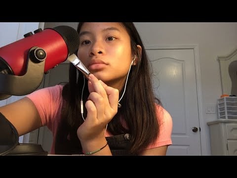 ASMR Repeating Trigger Words and Brushing the Microphone