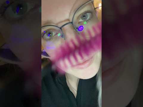 ASMR spooly face & camera brushing 😴🩷 #asmr #shorts