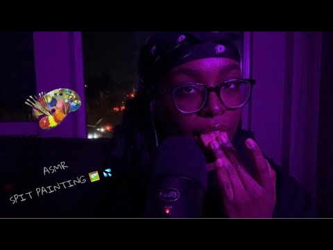 ASMR • Painting you to sleep 🖌️🎨🖼️ (mouth sounds, spit painting, whispers)