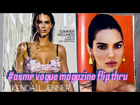 ASMR Vogue magazine flip through, whisper, tracing