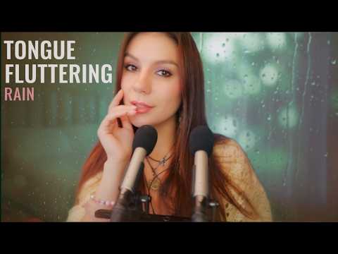 ASMR 1 Hour of Pure Tongue Fluttering + Cozy Rain Outside ☔ No Talking