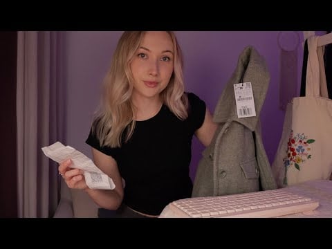 ASMR Clothing Store Checkout Roleplay 🛍️ *beep* scanning, typing sounds
