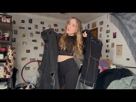 ASMR Try On Haul & Fabric Scratching (leggings, jeans , & making my bed) Personal Attention  