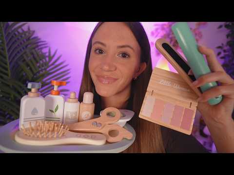 1 Hour Wooden ASMR Makeover, Spa, & Salon 🪵 (layered sounds, personal attention)