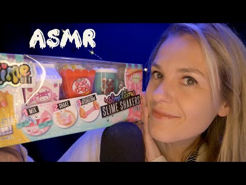 ASMR FR 😱 Je teste un pack Slime DIY - Triggers et chuchotement proche du Blue Yeti