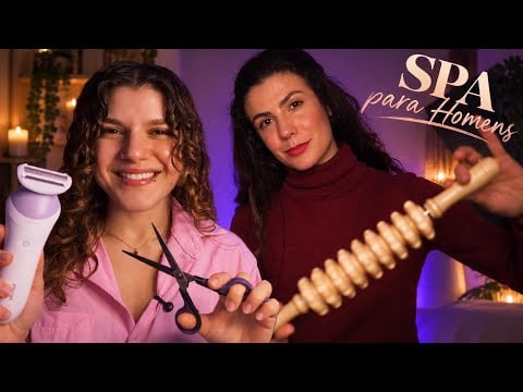 ✨ASMR✨SPA MASCULINO com @MarinaRibas | Corte de cabelo, barba e massagem relaxante