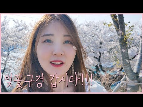 Vlog ) 같이 벚꽃 구경해요 🌸｜나들이 메이크업 + 벚꽃 드라이브｜Let's go to see cherry blossoms