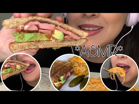 ASMR eating SANDWICH and PASTA- ASMR comiendo SANDWICH y PASTA
