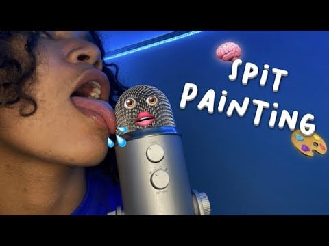 ASMR SPIT PAINTING FAST MOUTH SOUNDS FOR SLEEP + others triggers