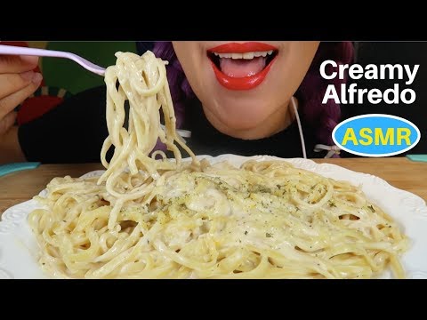 ASMR CREAMY ALFREDO (EXTREME SOFT STICKY EATING SOUND) | 크림 알프레도 파스타 리얼사운드  CURIE. ASMR