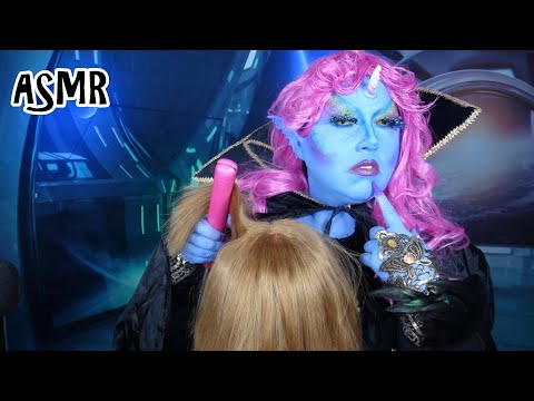 ASMR Alien Hair Styling Hair Salon Roleplay (Straightening, Hair Brushing, Real Hair, Gossip)