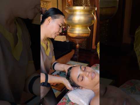 ASMR: Relaxing Rain Therapy and Head Shirodhara Oil Massage #shorts