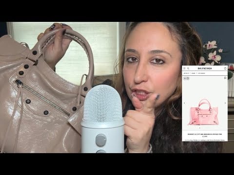 Balenciaga Vintage City Bag Dupe ASMR Purse triggers with ear to ear gum chewing