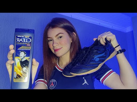 ASMR NAMORADA TE PREPARANDO PRA UMA PARTIDA DE FUTEBOL ⚽ - Ruiva ASMR