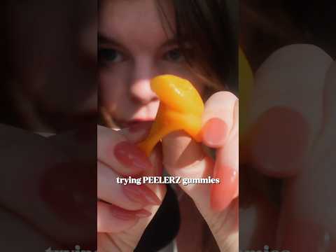 ASMR trying the NEW peelerz gummies with mouth sounds #asmr