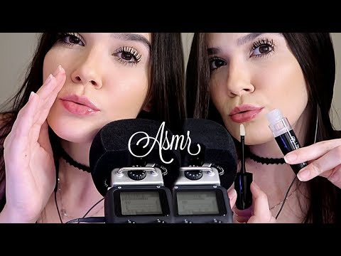 ASMR: UP CLOSE LIPGLOSS APPLICATION (Lip Smacking + kisses) Aplicando Gloss perto do Mic - Naiane