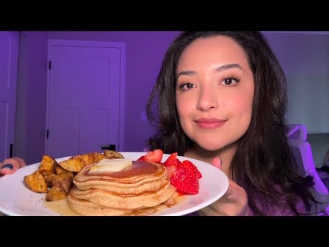 ASMR | pancakes,strawberries and potatoes 🥞🍓🥔