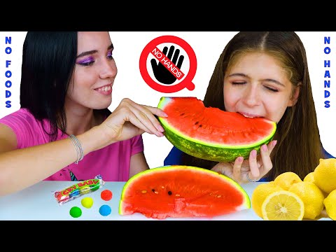 NO HANDS NO FOODS ASMR EATING Challenge LILIBU