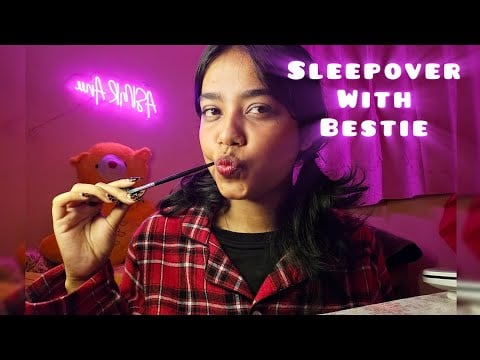 ASMR Hindi | Obsessed Girl Invites You for a Sleepover💗Head Massage, Eyebrow Shaping & Face Brushing