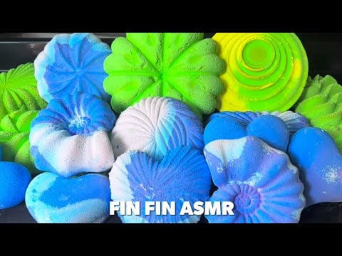 ASMR | Blue and Neon Green Gym Chalk Crush #422