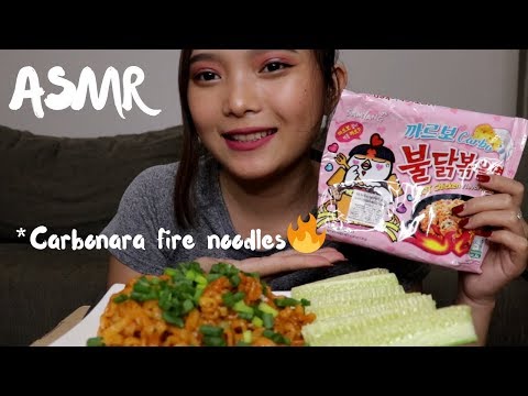 ASMR CARBONARA SAMYANG FIRE NOODLES(No Talking) | Hanna ASMR