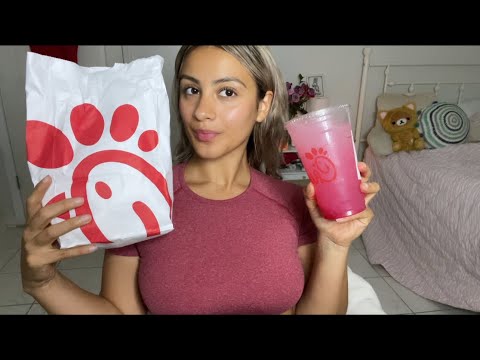 ASMR Chick-fil-A eating show🐔
