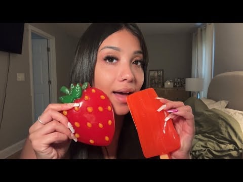 ASMR| Giant Gummy Chewing Mouth Sounds 🍓
