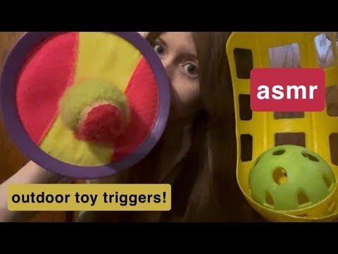 asmr with outdoor games! 🎾 lofi toy trigger assortment (rubbing,tapping)